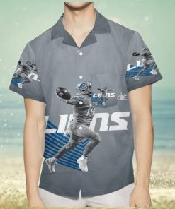 Detroit Lions Player 14 3D All Over Print Summer Beach Hawaiian Shirt with Pocket