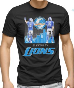 Detroit Lions Skyline Amon ra St. Brown And Jared Goff Signatures Shirt