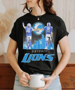 Detroit Lions Skyline Amon ra St. Brown And Jared Goff Signatures Shirt