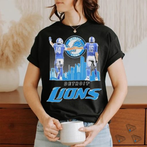 Detroit Lions Skyline Amon ra St. Brown And Jared Goff Signatures Shirt
