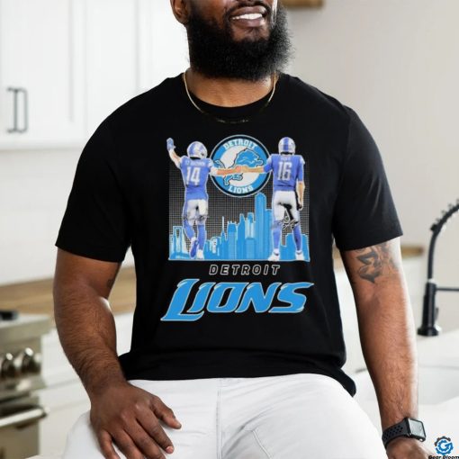 Detroit Lions Skyline Amon ra St. Brown And Jared Goff Signatures Shirt