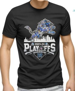 Detroit Lions Skyline Playoffs 2023 2024 Signatures Shirt