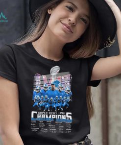 Detroit Lions Super Bowl Lviii 2024 Champions Signatures Shirt