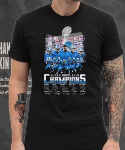 Detroit Lions Super Bowl Lviii 2024 Champions Signatures Shirt