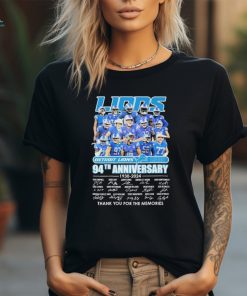Detroit Lions Team Football 94th anniversary 1930 2024 thank you for the memories signatures shirt