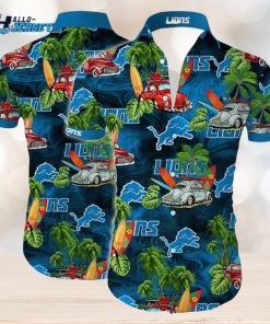 Detroit Lions Tropical Flower Short Sleeve Hawaiian Shirt