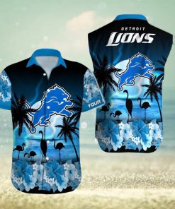 Detroit Lions Tropical Outfit Custom Name Beach Shirt Nlf Hawaiian Shirt