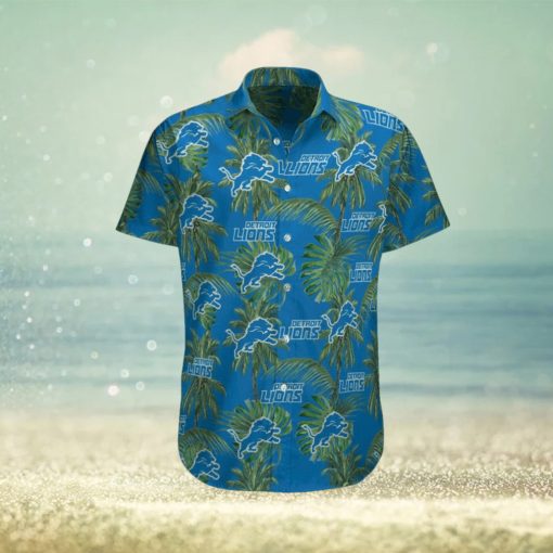 Detroit Lions Tropical Palm Tree Hawaiian Shirt