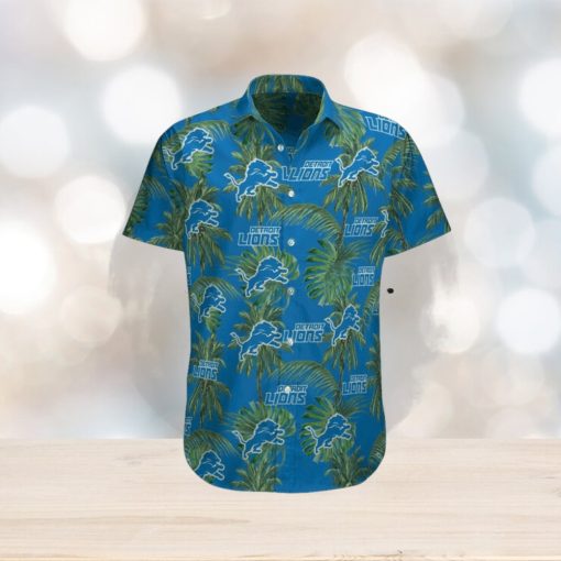 Detroit Lions Tropical Palm Tree Hawaiian Shirt