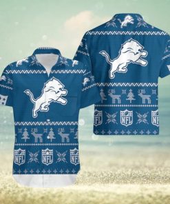 Detroit Lions Ugly Sweatshirt Christmas 3D Beach Set Hawaiian Shirt