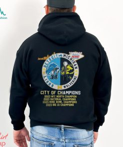 Detroit Lions and Michigan Wolverines Detroit City of Champions 2023 2024 Shirt