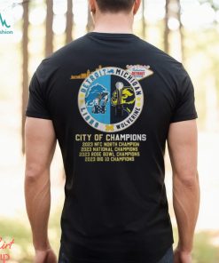 Detroit Lions and Michigan Wolverines Detroit City of Champions 2023 2024 Shirt