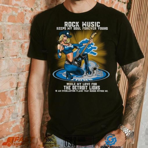 Detroit Lions rock music keep my soul forever young shirt