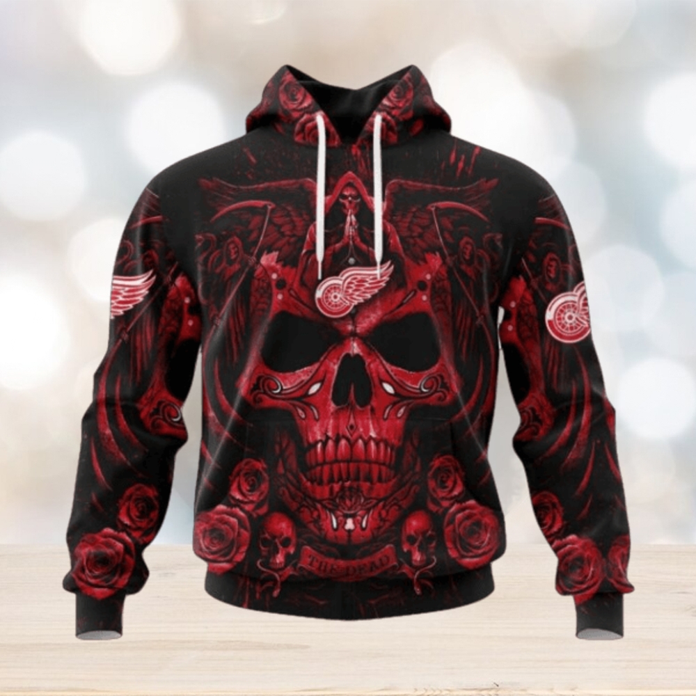 Detroit Red Wings Hoodie Special Design With Skull Art Hoodie Detroit Red Wings Hoodie Special Design With Skull Art Hoodie