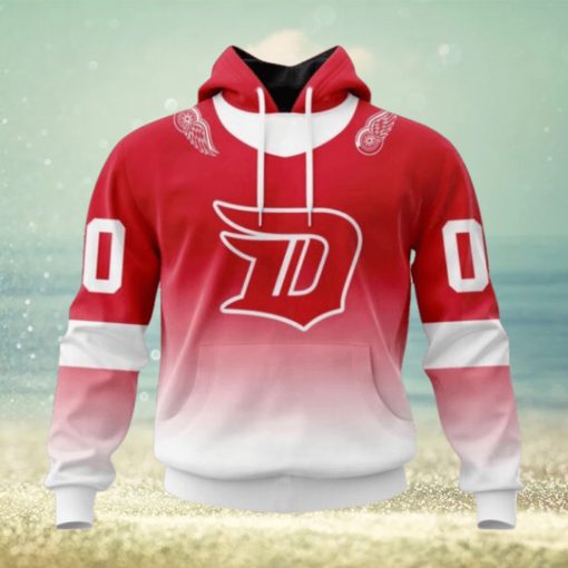 Detroit Red Wings Hoodie Special Retro Gradient Design Hoodie