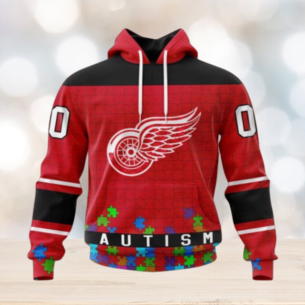 Detroit Red Wings Hoodie Specialized Unisex Kits Hockey Fights Against Autism Hoodie Detroit Red Wings Hoodie Specialized Unisex Kits Hockey Fights Against Autism Hoodie