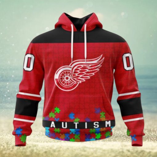 Detroit Red Wings Hoodie Specialized Unisex Kits Hockey Fights Against Autism Hoodie