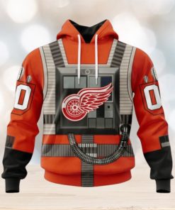 Detroit Red Wings Hoodie Star Wars Rebel Pilot Design Hoodie