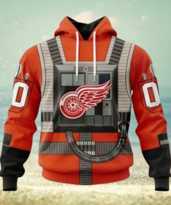 Detroit Red Wings Hoodie Star Wars Rebel Pilot Design Hoodie