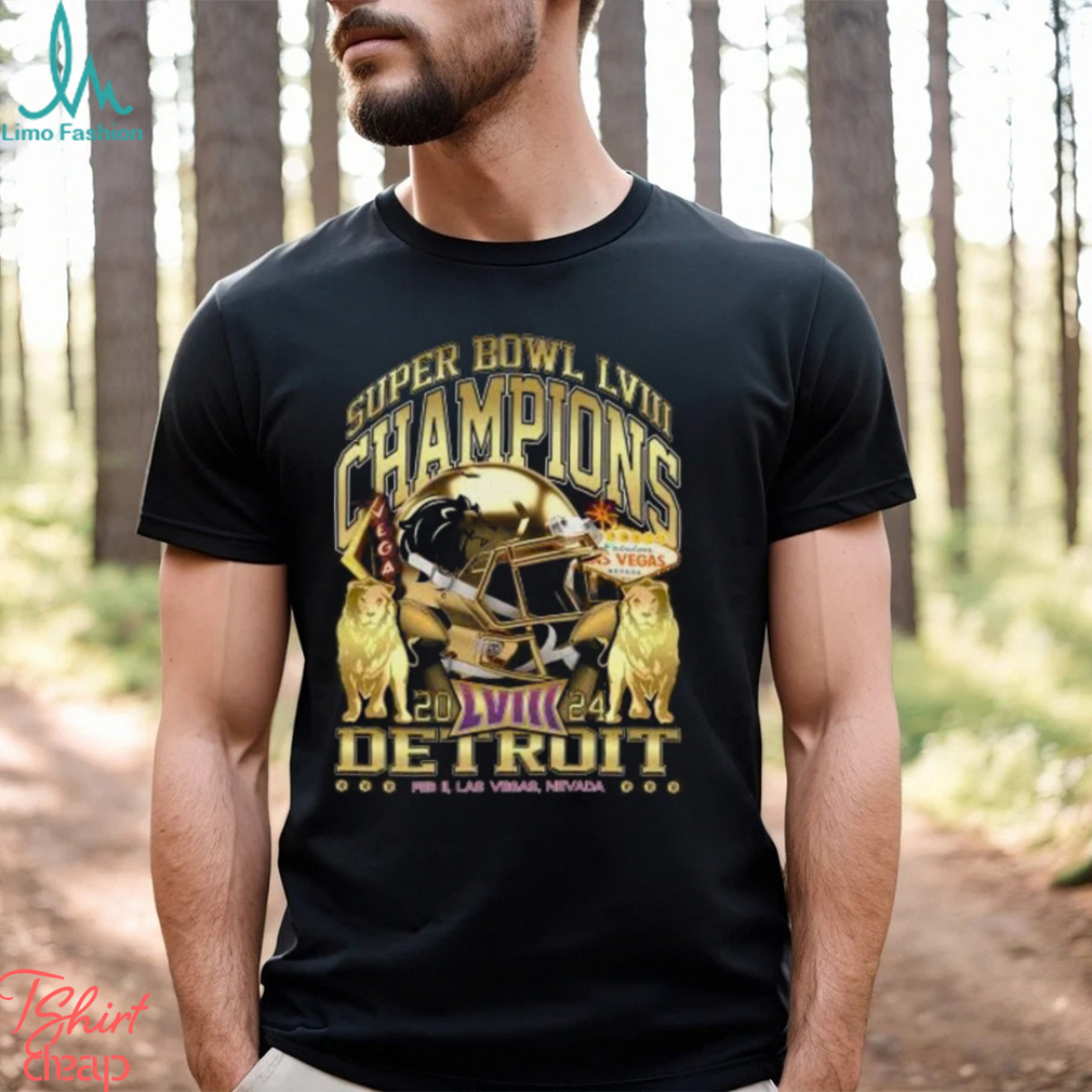 Detroit Super Bowl Champions 2024 'Gold Rush Vintage'T Shirt Detroit Super Bowl Champions 2024 'Gold Rush Vintage'T Shirt