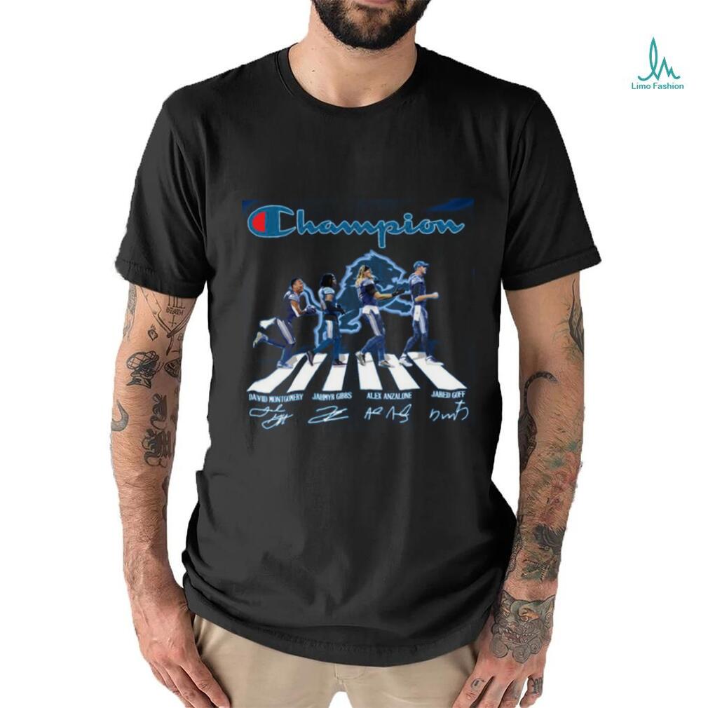 Detroit lions champions team abbey road david montgomery and jahmyr gibbs and lex anzalone and jared goff shirt Detroit lions champions team abbey road david montgomery and jahmyr gibbs and lex anzalone and jared goff shirt