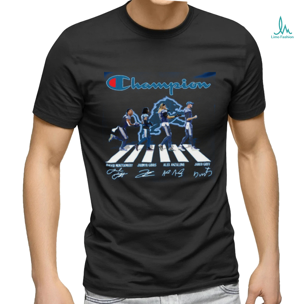 Detroit lions champions team abbey road david montgomery and jahmyr gibbs and lex anzalone and jared goff shirt Detroit lions champions team abbey road david montgomery and jahmyr gibbs and lex anzalone and jared goff shirt
