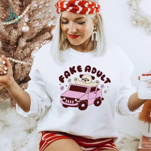 Dog riding car Fake adult shirt