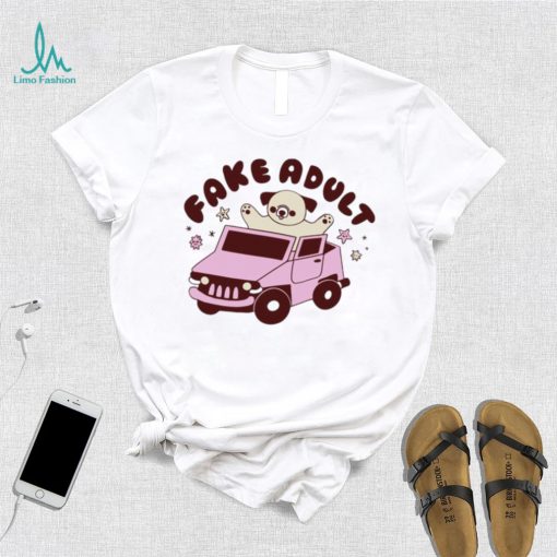 Dog riding car Fake adult shirt