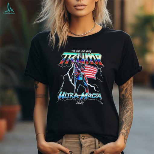 Donald Trump 2024 Ultra Maga T Shirt Trump Thunder USA Flag T shirt