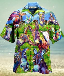 Donkey Be Smart Be Badass In Green Grass Hawaiian Shirt