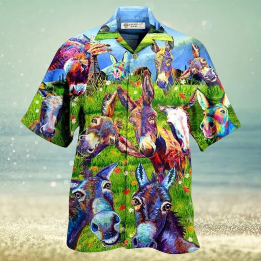 Donkey Be Smart Be Badass In Green Grass Hawaiian Shirt