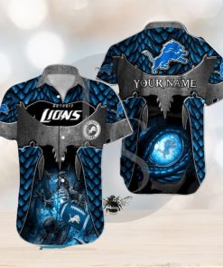 Dragon Pattern Detroit Lions Personalized Hawaiian Shirt