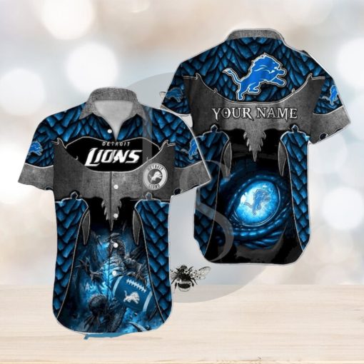 Dragon Pattern Detroit Lions Personalized Hawaiian Shirt