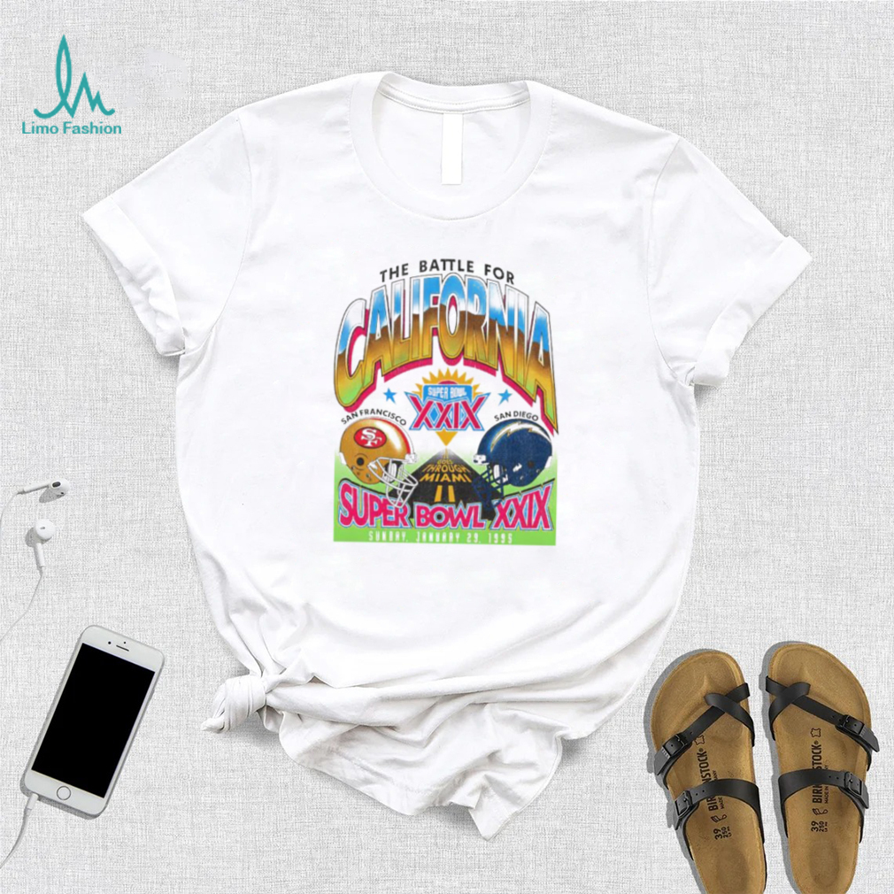 Dueling the battle for California Super Bowl XXIX San Francisco 49ers vs San Diego Chargers shirt Dueling the battle for California Super Bowl XXIX San Francisco 49ers vs San Diego Chargers shirt