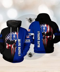 Duke Blue Devils NCAA US Flag Skull 3D Printed Hoodie