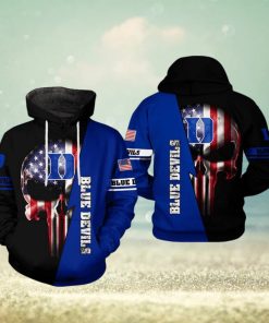 Duke Blue Devils NCAA US Flag Skull 3D Printed Hoodie