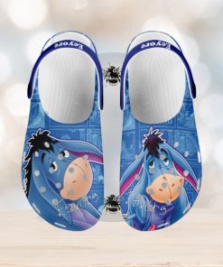 Eeyore Shy Donkey Blue Pattern Disney Graphic Cartoon Crocs Shoes