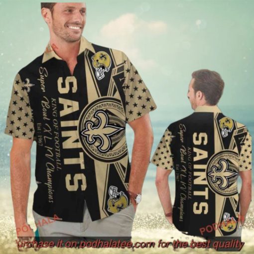 Exclusive New Orleans Saints Tropical Hawaiian Shirt Apparel