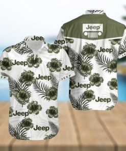 Find Jeep Green Hibiscus White Unisex Hawaiian Shirts