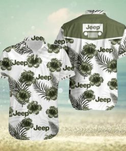 Find Jeep Green Hibiscus White Unisex Hawaiian Shirts