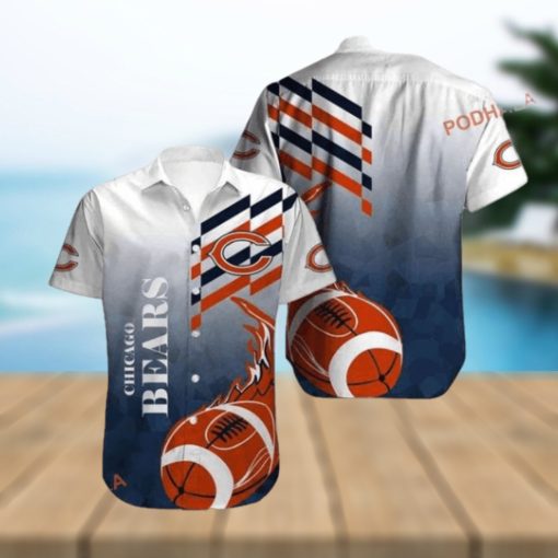 Fire Ball White Edition Chicago Bears Hawaiian Shirt