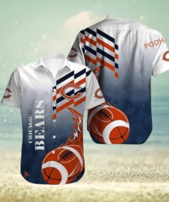 Fire Ball White Edition Chicago Bears Hawaiian Shirt