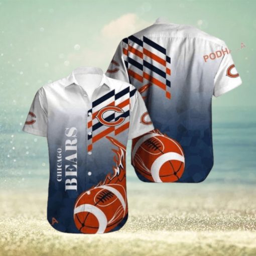 Fire Ball White Edition Chicago Bears Hawaiian Shirt