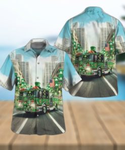 Fire Truck St Patrick’s Day Hawaiian Shirt