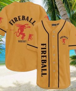 Fireball Cinnamon Whiskey Yellow Bold Baseball Jersey