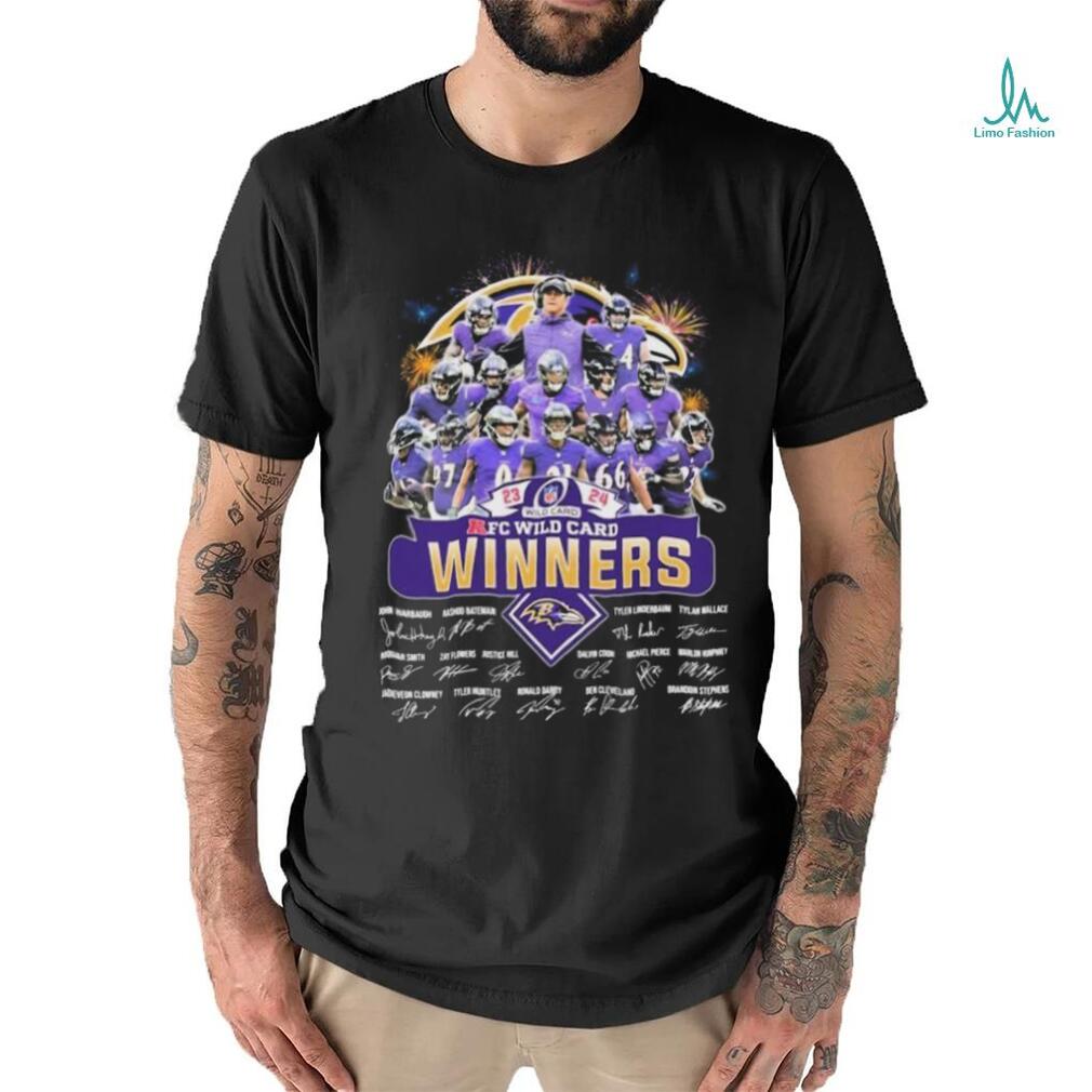 Firework Baltimore Ravens 2023 AFC Wild Card Winners Signatures Shirt Firework Baltimore Ravens 2023 AFC Wild Card Winners Signatures Shirt