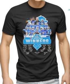 Firework Detroit Lions Team 2023 AFC Wild Card Winners Signatures Shirt