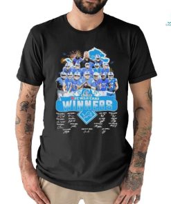 Firework Detroit Lions Team 2023 AFC Wild Card Winners Signatures Shirt