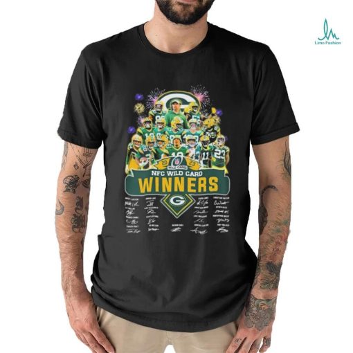 Firework Green Bay Packers Team 2023 NFC Wild Card Winners Signatures Shirt