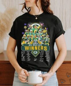 Firework Green Bay Packers Team 2023 NFC Wild Card Winners Signatures Shirt
